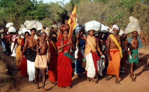 Pada Yatra pilgrims arrive to Kataragama