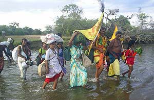 Pada Yatra party crossing Yala National Park